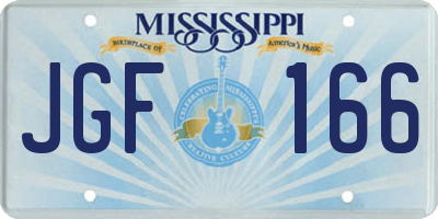 MS license plate JGF166