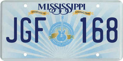 MS license plate JGF168