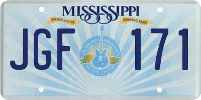 MS license plate JGF171