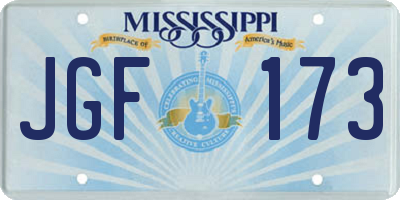MS license plate JGF173