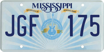 MS license plate JGF175