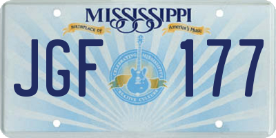 MS license plate JGF177