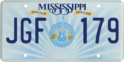MS license plate JGF179