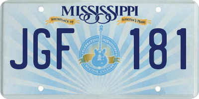 MS license plate JGF181