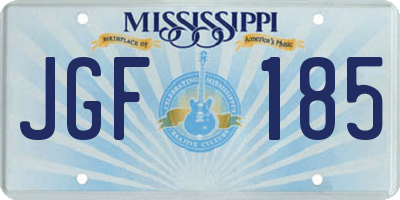 MS license plate JGF185
