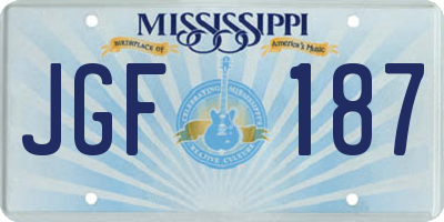 MS license plate JGF187
