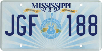 MS license plate JGF188