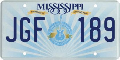 MS license plate JGF189