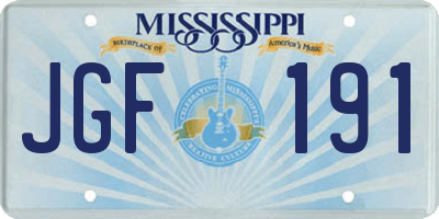 MS license plate JGF191