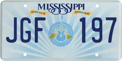 MS license plate JGF197