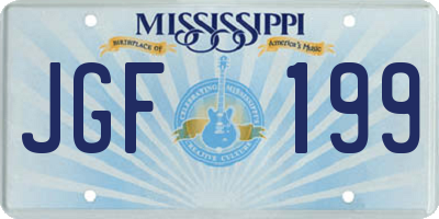 MS license plate JGF199