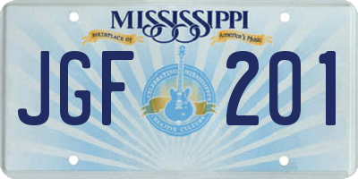 MS license plate JGF201