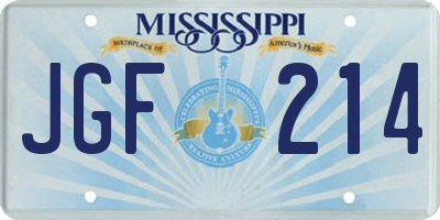 MS license plate JGF214