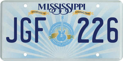 MS license plate JGF226