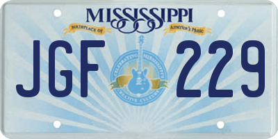 MS license plate JGF229