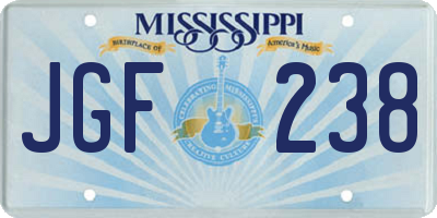 MS license plate JGF238
