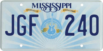 MS license plate JGF240