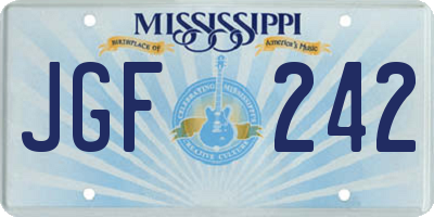 MS license plate JGF242
