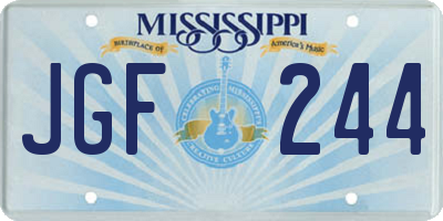 MS license plate JGF244