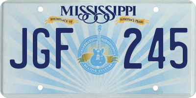 MS license plate JGF245