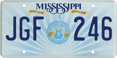 MS license plate JGF246