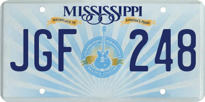 MS license plate JGF248