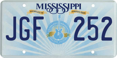 MS license plate JGF252