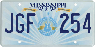 MS license plate JGF254