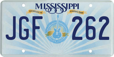 MS license plate JGF262