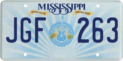 MS license plate JGF263