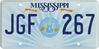 MS license plate JGF267