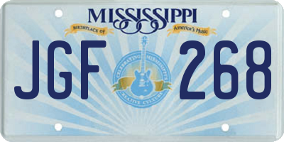 MS license plate JGF268