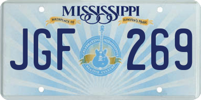 MS license plate JGF269