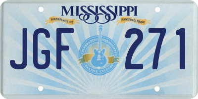 MS license plate JGF271