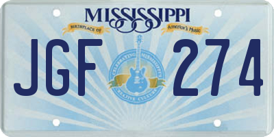 MS license plate JGF274