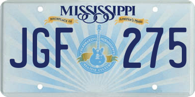 MS license plate JGF275
