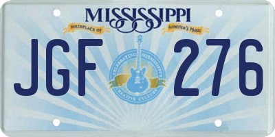 MS license plate JGF276