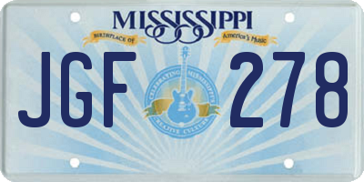 MS license plate JGF278