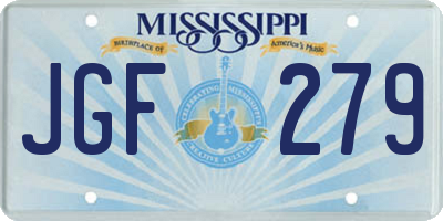 MS license plate JGF279