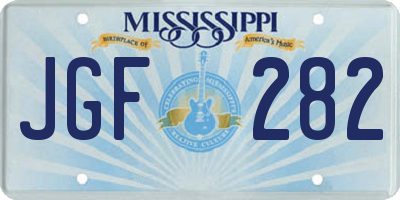 MS license plate JGF282