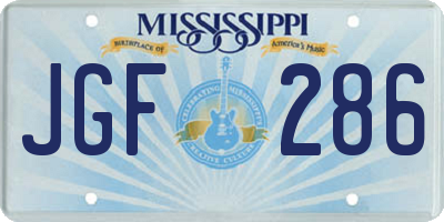MS license plate JGF286