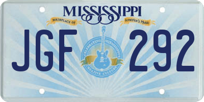 MS license plate JGF292