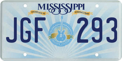 MS license plate JGF293