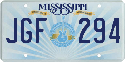 MS license plate JGF294