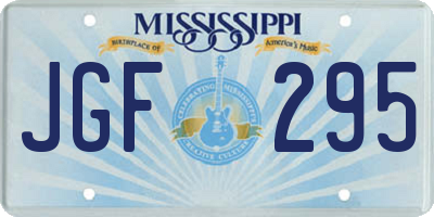 MS license plate JGF295