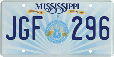 MS license plate JGF296