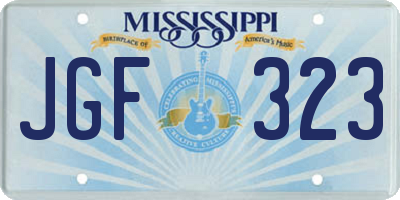 MS license plate JGF323