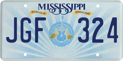 MS license plate JGF324