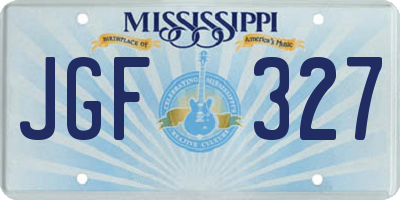 MS license plate JGF327