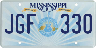 MS license plate JGF330